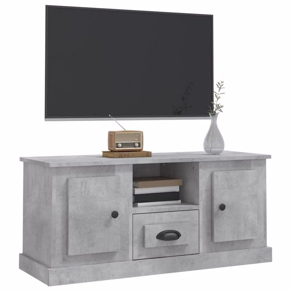 Berkfield Home TV Cabinet in Concrete Grey, W/D/H: 100 x 35.5 x 45 cm – 2
