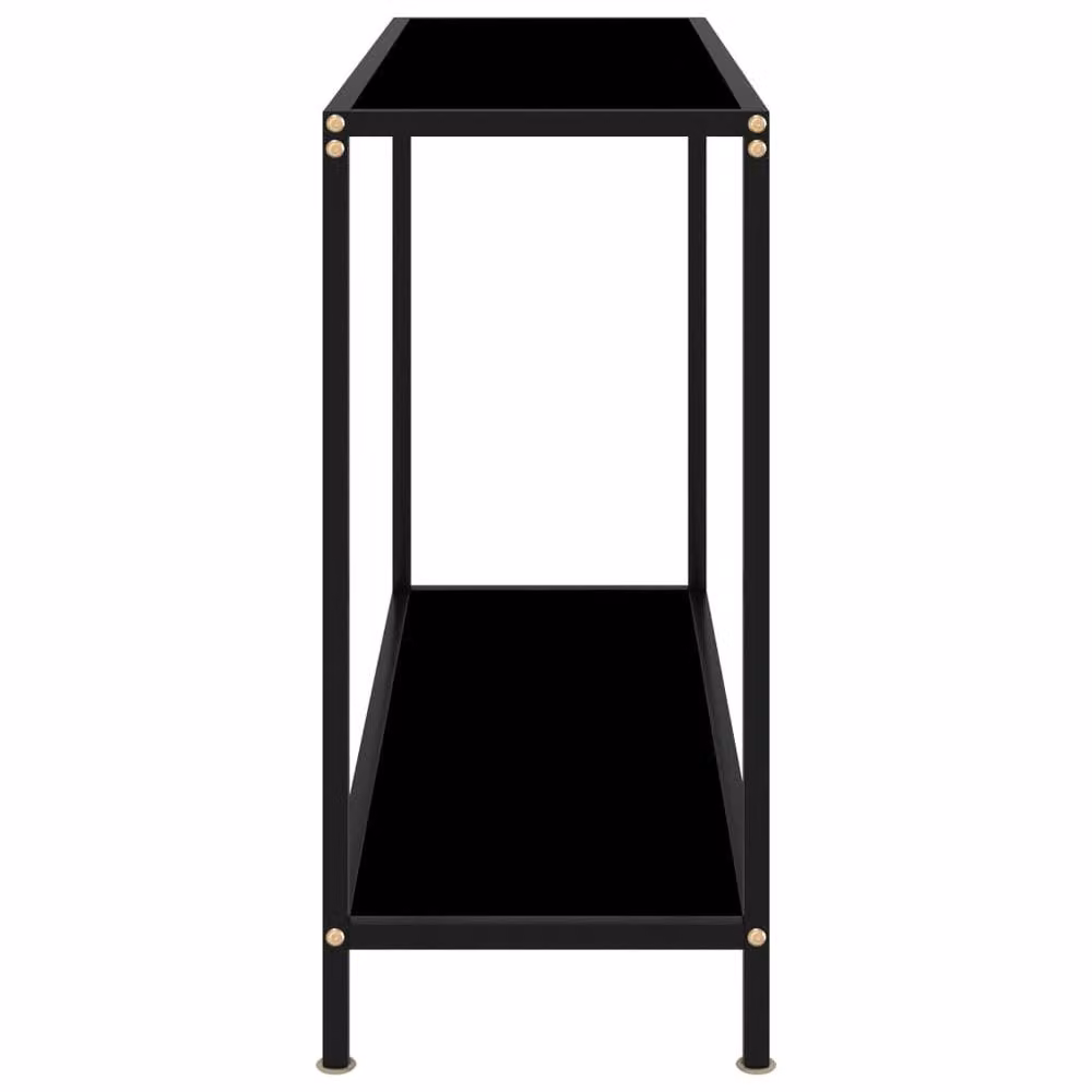 Berkfield Home Modern Black Console Table with Tempered Glass, W/D/H: 100 x 35 x 75 cm – 3
