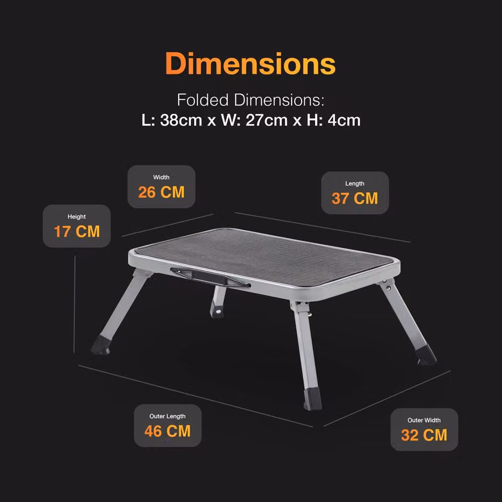 MasterWorx Foldable Steel Step Stool in Grey with 150kg Max Load – 4