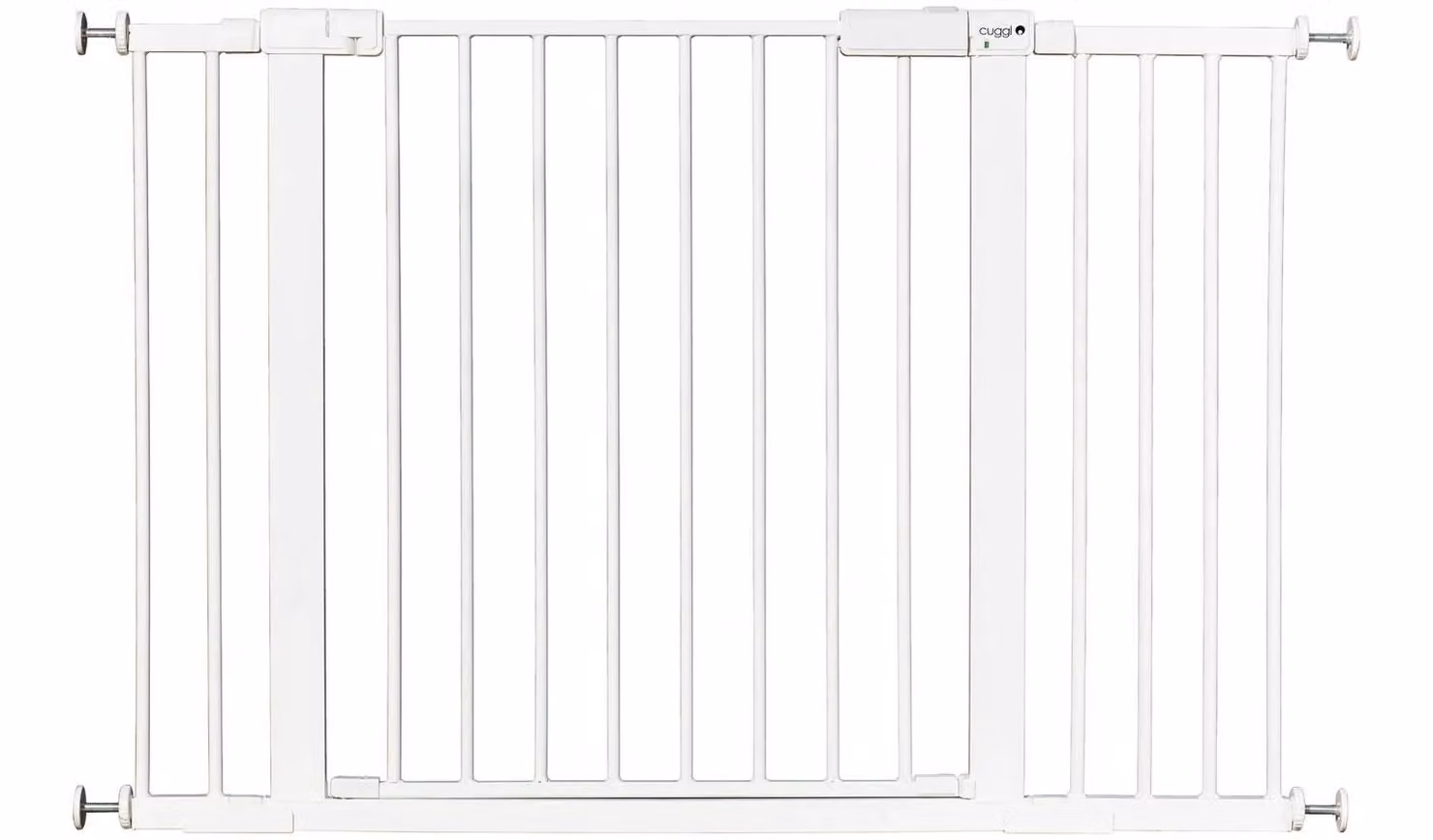 Cuggl Extra Wide Extendable Safety Gate for Stairs and Doorways, White, W/D/H: 117 x 24 x 75 cm