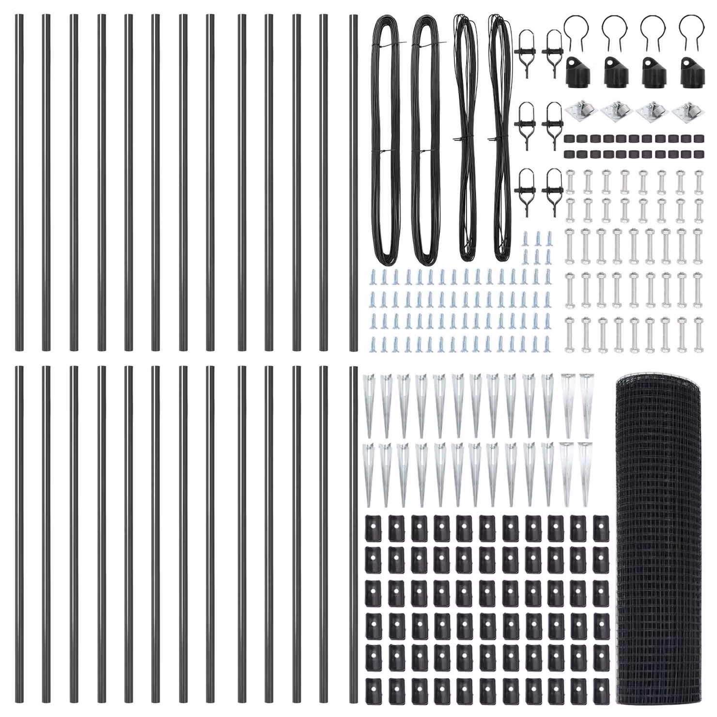 Berkfield Home Grey Steel Welded Wire Fence with 13 Spike Posts, 1 x 50 m – 3