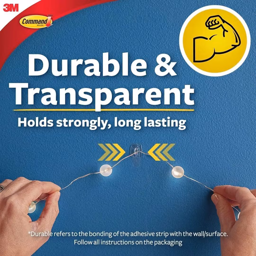3M Command Outdoor Mini Hooks in White and Transparent Plastic – 3
