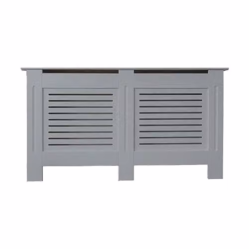 Airwave Large Horizontal Line Style Radiator Cover in Matt Grey Painted MDF – 1