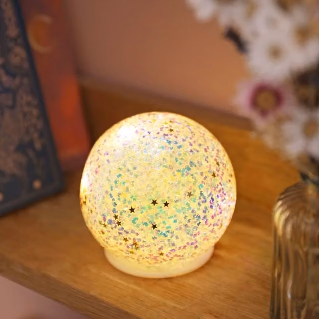 Lisa Angel Small LED Iridescent Glitter Light Globe in Multicolour – 1