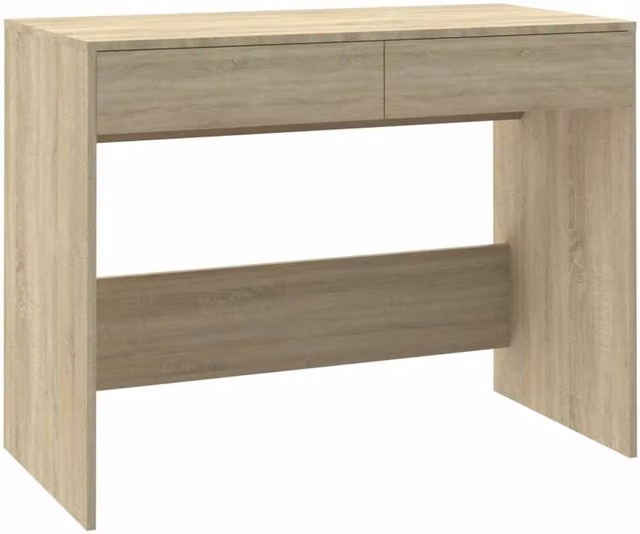 Berkfield Home Sonoma Oak Writing Desk in Beige, W/D/H: 101 x 50 x 76.5 cm