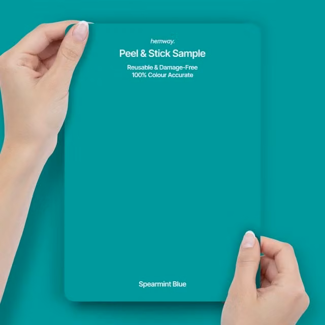 Hemway Matt Acrylic Interior Paint Sample Peel and Stick Swatch in Spearmint Blue