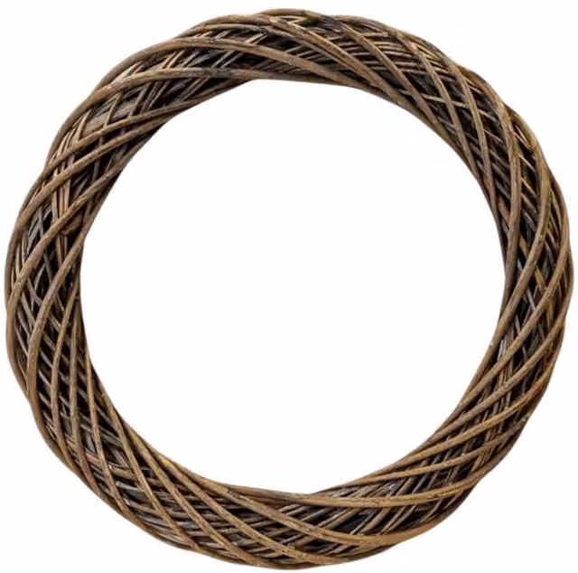 Four Candle Grey and Brown Rustic Round Willow Wreath, Diameter: 50 cm – 1
