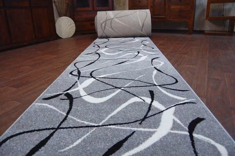 RugsX Silver Choco Abstract Runner in Grey, W/L: 70 x 370 cm – 2