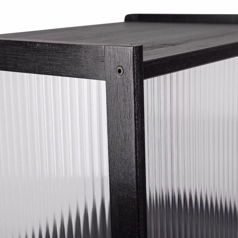 SPETLEK Black Bamboo Kitchen Pantry Cabinet with 4 Layers and Integrated Lighting, W/D/H: 33 x 33 x 107 cm – 3