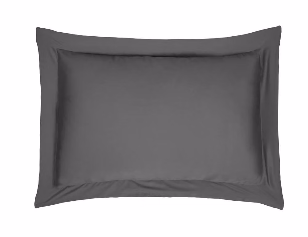 Smart Living 300 Thread Count 100% Cotton Sateen Anti-Allergy Oxford Pillowcases in Charcoal Grey – 2