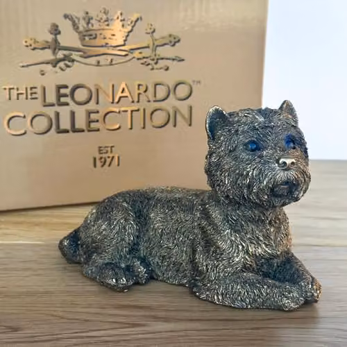 Leonardo Reflections Animal Crackers West Highland Terrier Dog Figurine in Bronze