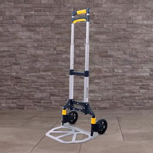 Charles Bentley Bulldozer Foldable Aluminium Hand Truck Trolley in Silver, 70kg Load Capacity, H 98.5 x W 41 cm