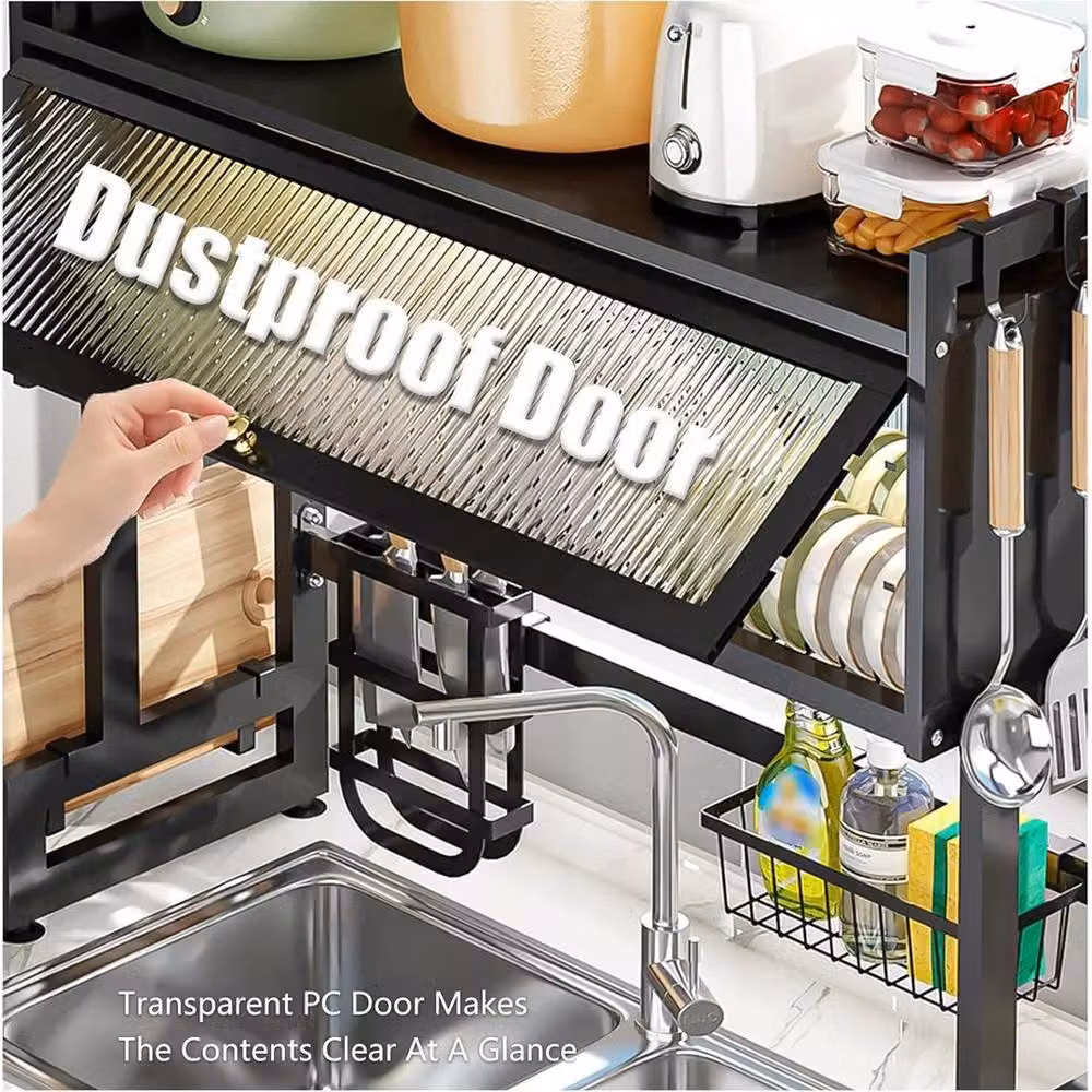 FORGEVIO Space Saving Over The Sink Dish Drying Rack in Black – 4