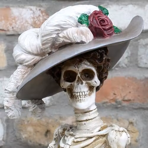 Gifts Direct 2 U White Lady Skeleton Bust Ornament, Multicolour Vintage Tabletop Sculpture – 2