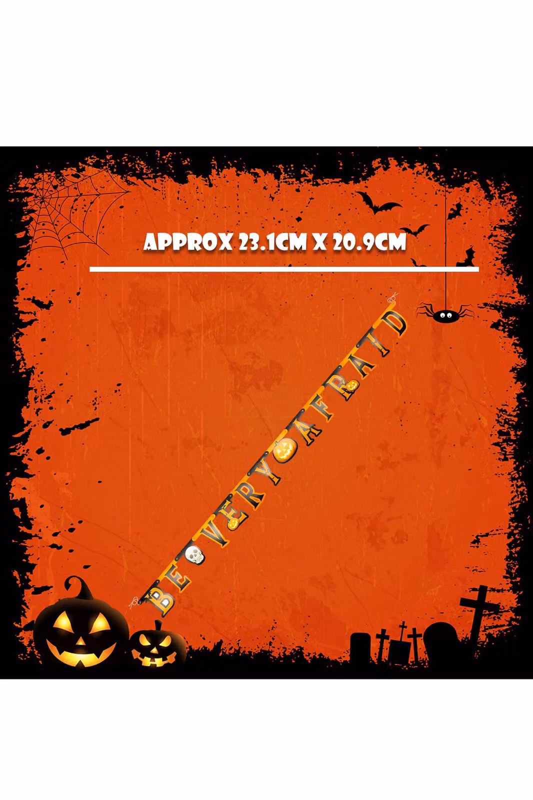VFM e-Store Orange Halloween Be Very Afraid Hanging Banner, Width: 182 cm – 2