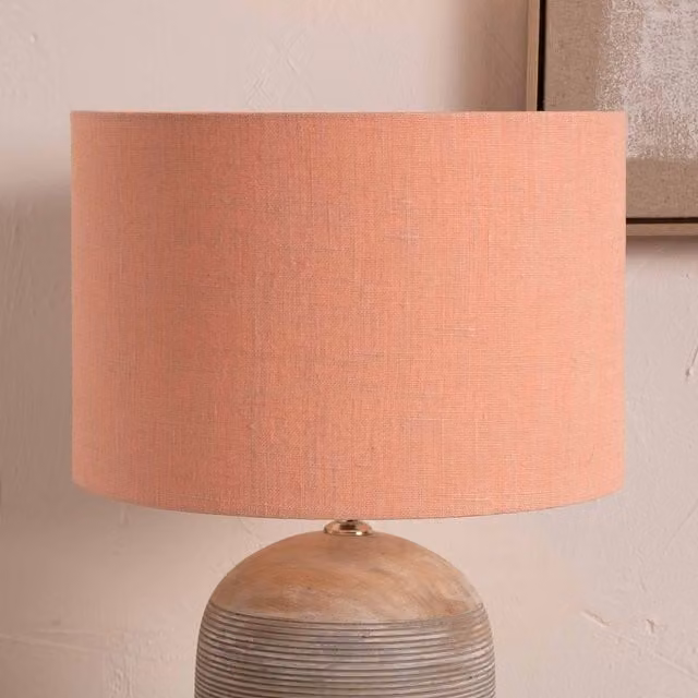 Ruma Pink Linen Cylinder Floor Lamp Shade, Diameter: 45.72 cm