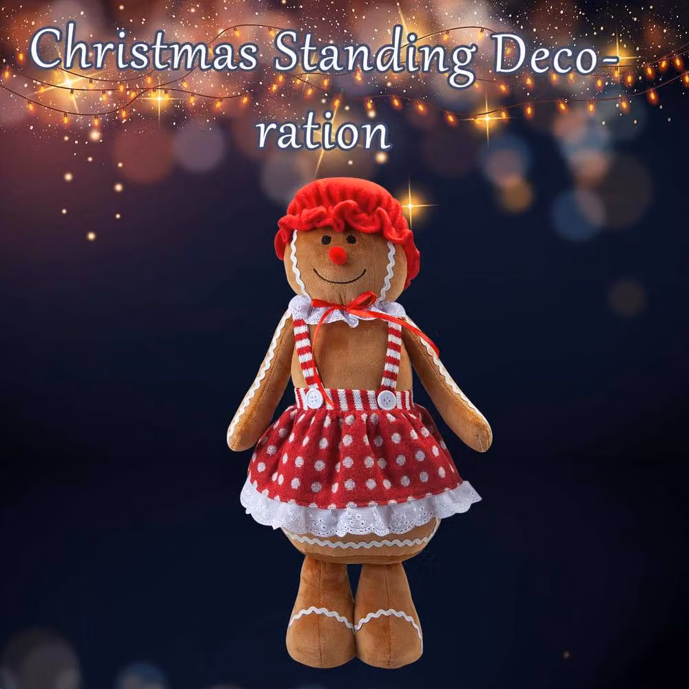 VFM e-Store Christmas Gingerbread Woman Decoration, Red, White and Multicolour, H 48 cm x W 27 cm – 3