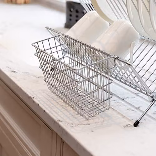 KitchenCraft Metal Wire Cutlery Holder in Silver and Multicolour, W/D: 25 x 25 cm – 2