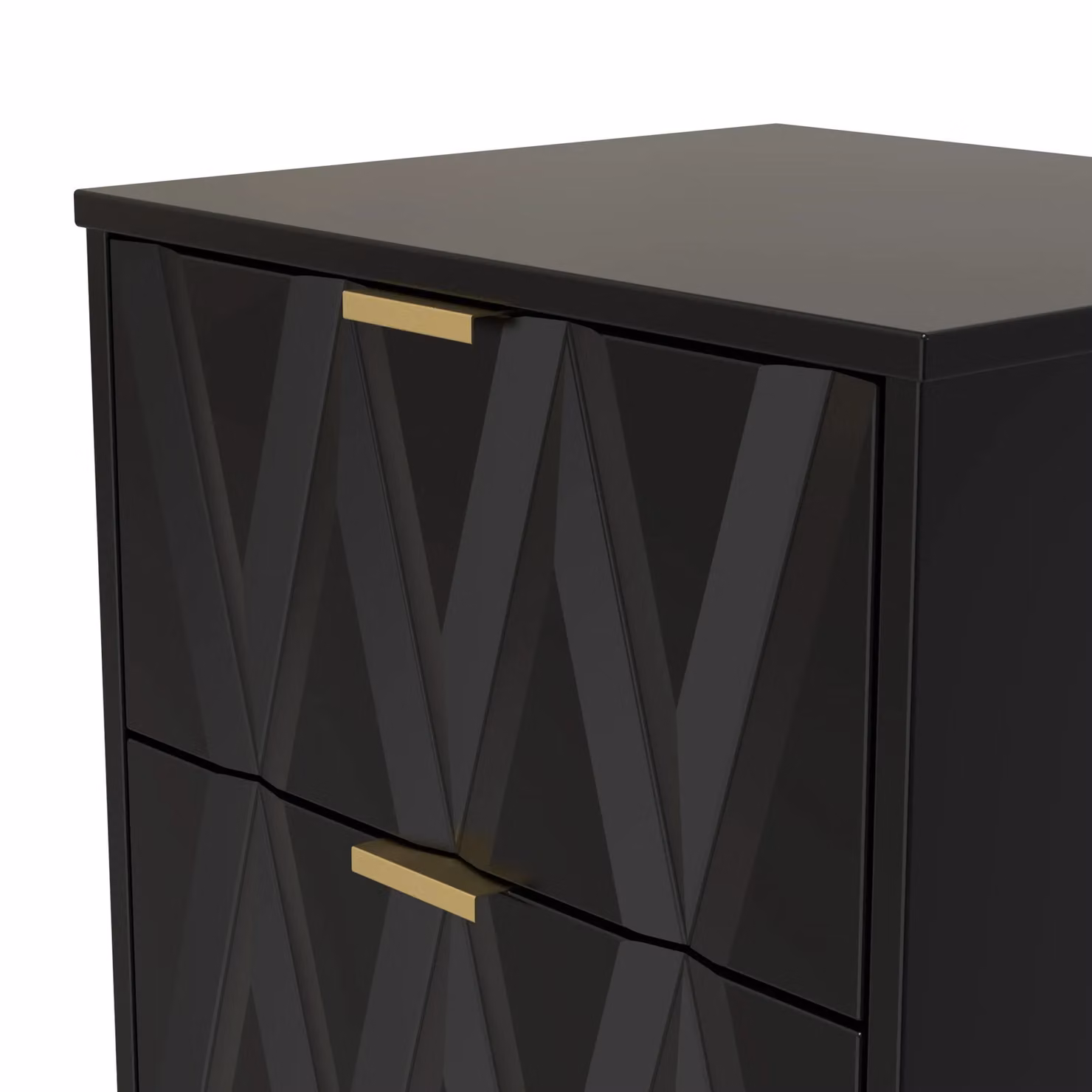 Ready Assembled 2 U Washington 2 Drawer Bedside Cabinet in True Black – 3