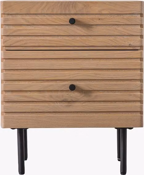 Perch & Parrow Groover Side Table in Brown Oak Wood