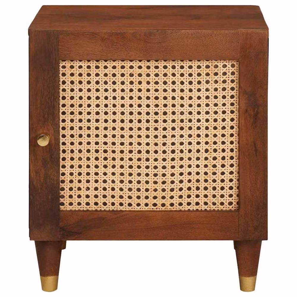 Berkfield Home Set of 2 Rustic Mango Wood Bedside Tables, Brown, W/D/H: 40 x 33.5 x 46 cm – 4