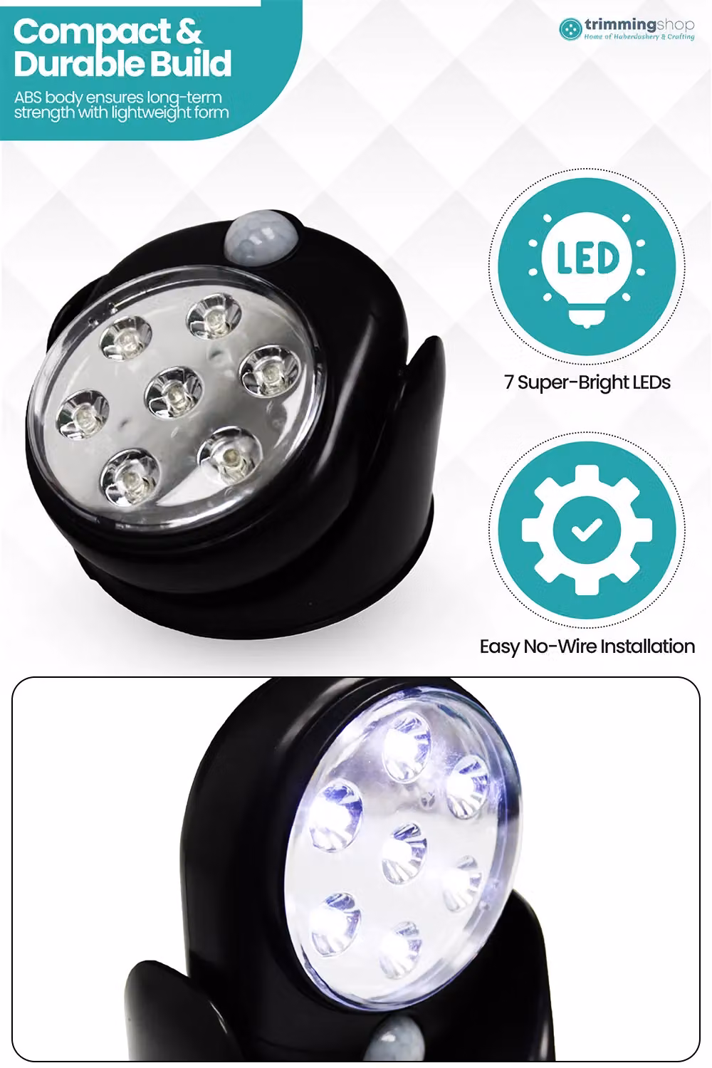 Neel Blue Black Cordless Dummy CCTV Camera with 7 LED Lights and Motion Sensor – 4
