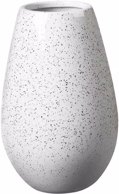 Kingsbury Gifts White Ceramic Speckled Rounded Tabletop Vase, Height: 23.5 cm