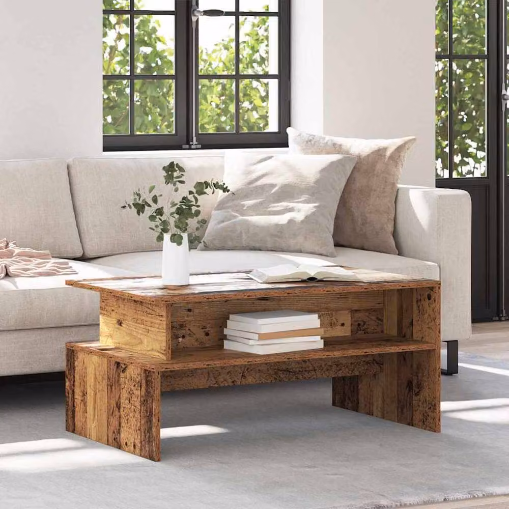 Berkfield Home Traditional Coffee Table in Brown, W/D/H: 90 x 55 x 42.5 cm – 2