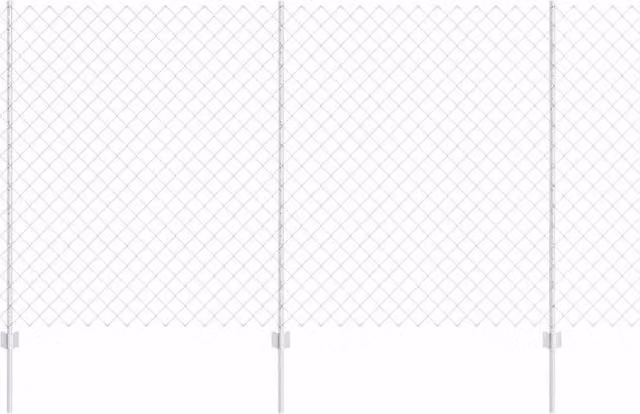 Berkfield Home Galvanised Steel Chain Link Fence with 20 U-Profile Posts, Silver, H: 140 cm, W: 10 m