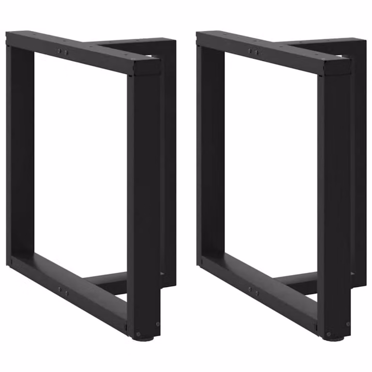 Berkfield Home T-Shaped Dining Table Legs, 2 Piece Set, Black Matt Steel, W: 80 cm, D: 35 cm, H: 72-73 cm