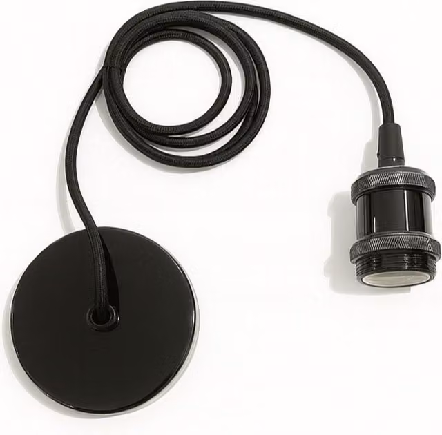 CGC Lighting Adjustable Suspended Pendant Light with Matching Ceiling Rose in Black – 4