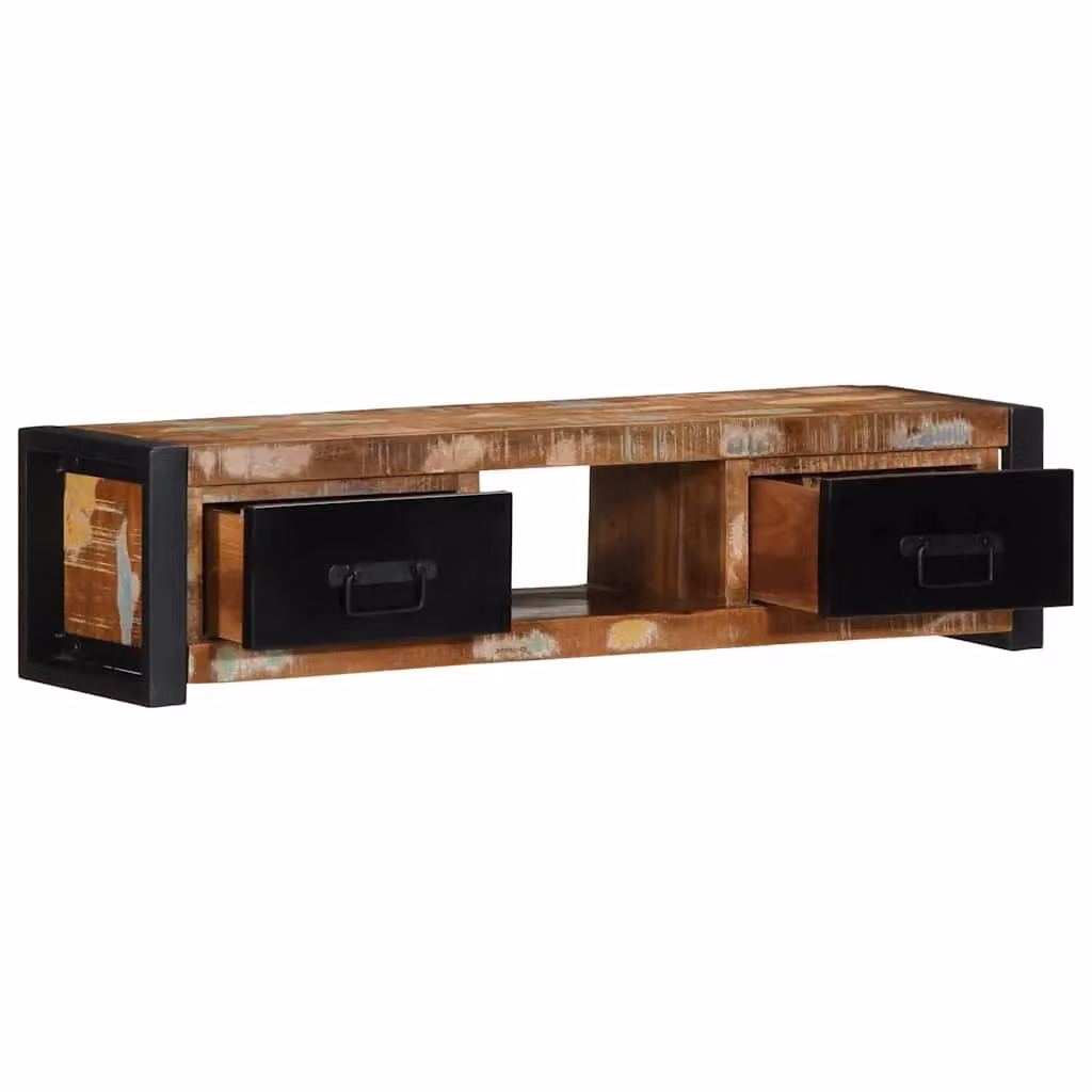 Berkfield Home Industrial TV Cabinet in Brown Solid Reclaimed Wood, W/D/H: 100 x 30 x 25 cm – 2