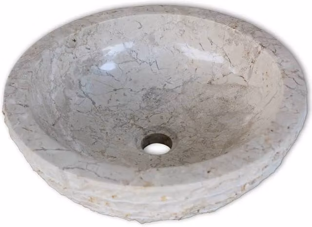 Berkfield Home Elegant Marble Basin in Beige, Width: 40 cm
