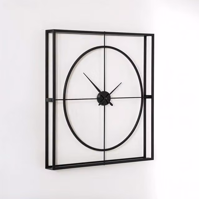 Orsina Trinity Black Metal Analog Wall Clock by Interiors by Premier, Diameter: 105 cm