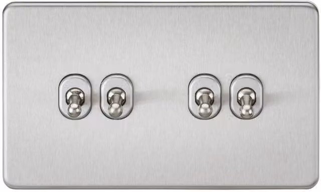 Knightsbridge Screwless 10AX 4G 2-Way Toggle Switch in Brushed Chrome SF4TOGBC