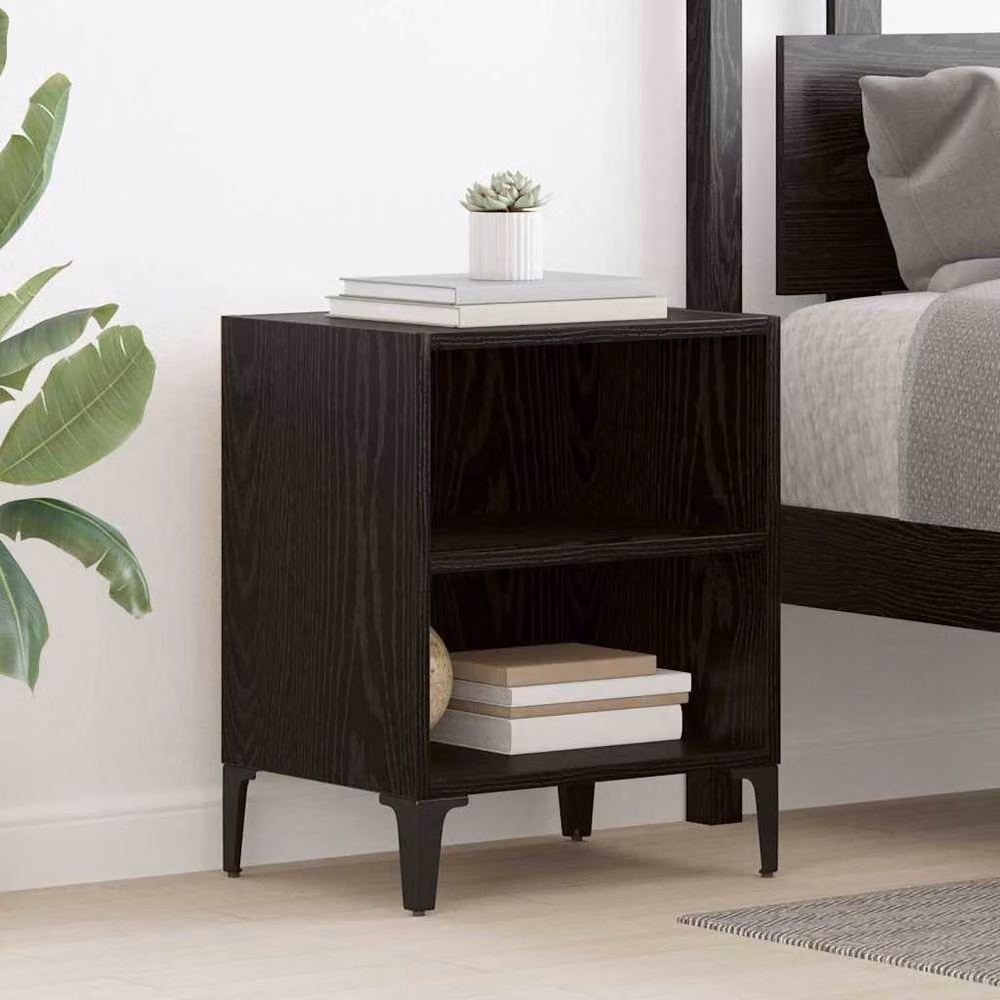 Berkfield Home Black Oak Bedside Cabinet W/D/H: 40 x 30 x 50 cm – 2