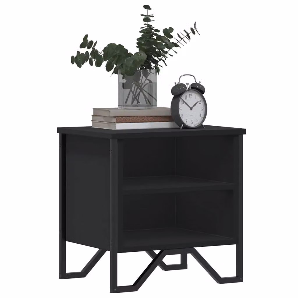 Berkfield Home Black Bedside Cabinet in Engineered Wood W/D/H: 40 x 30 x 40 cm – 4