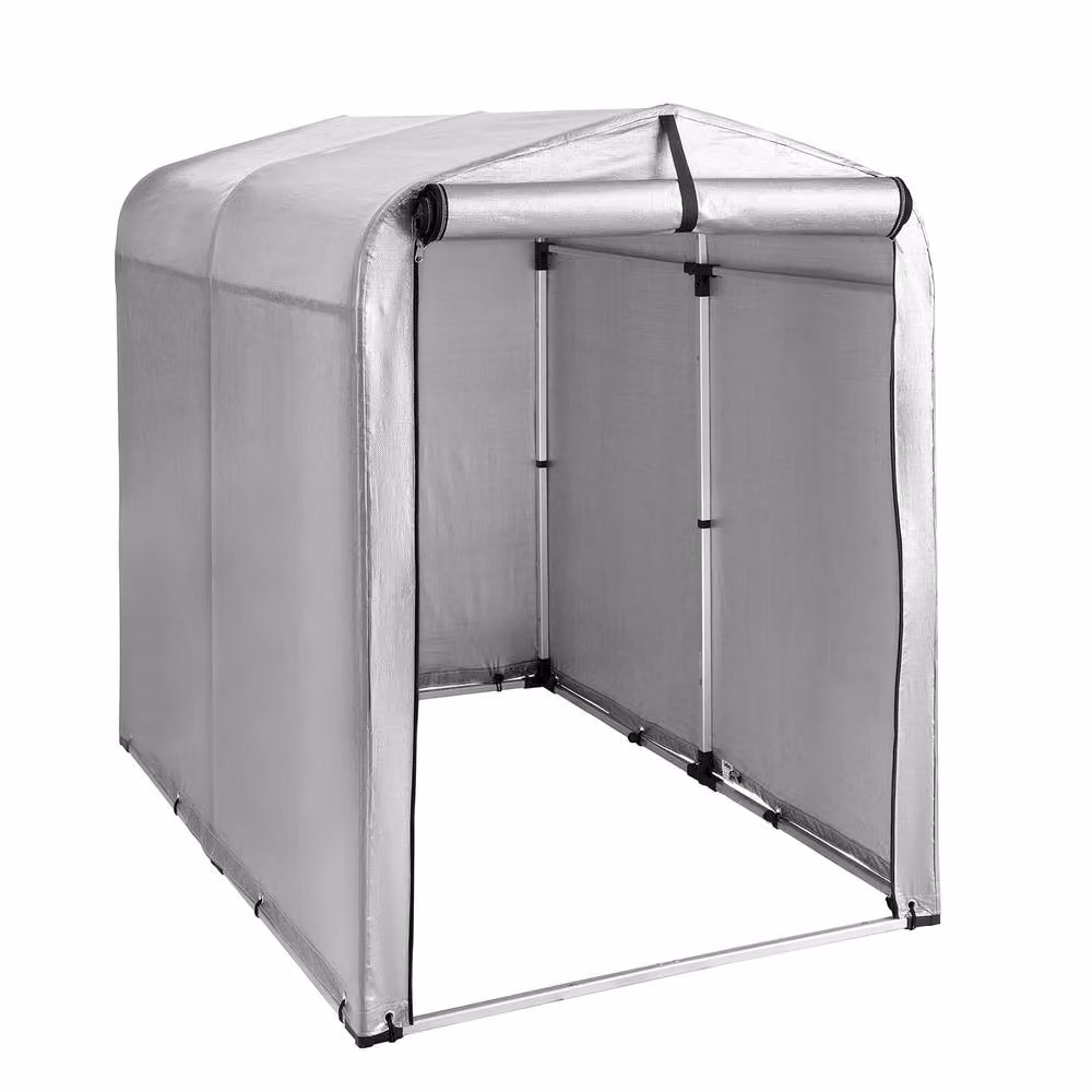 SoBuy Portable Silver Bike Shed with Waterproof PE Tarpaulin and Metal Frame – 2