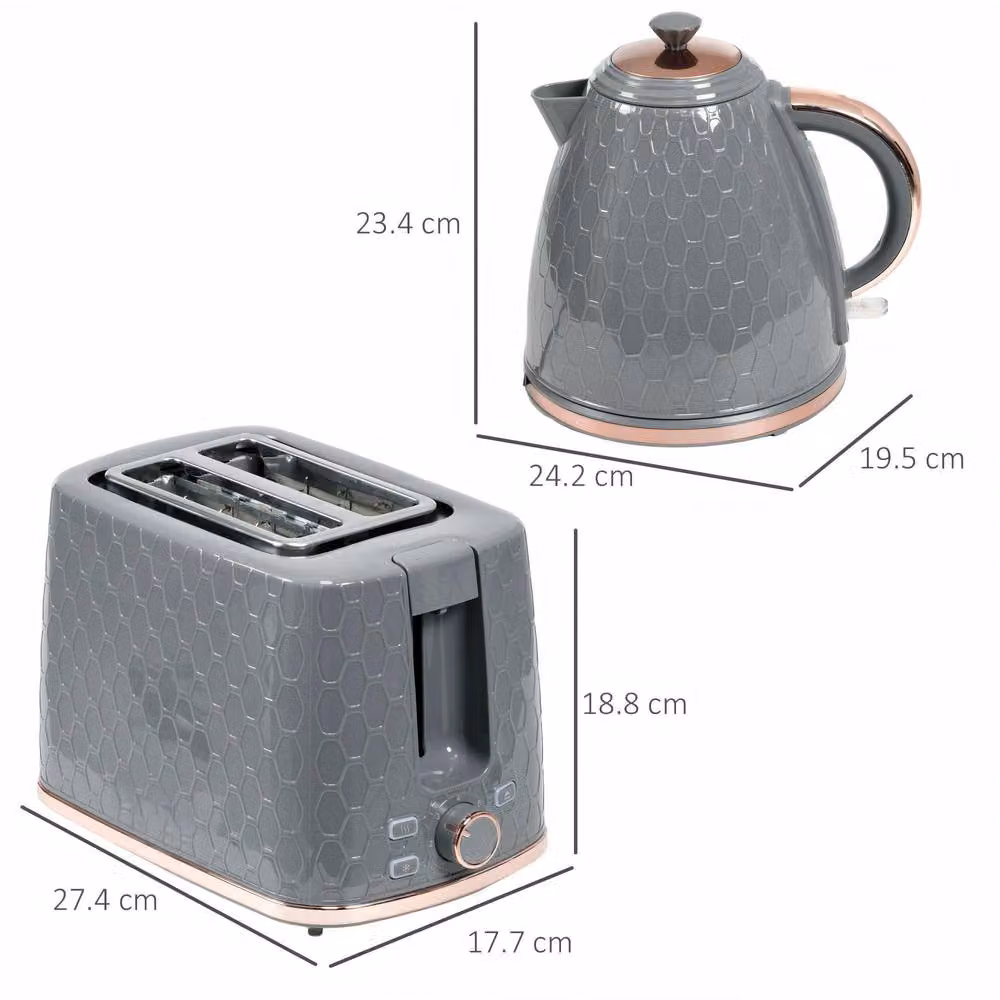 STILVORA Kettle and Toaster Set in Grey – 3
