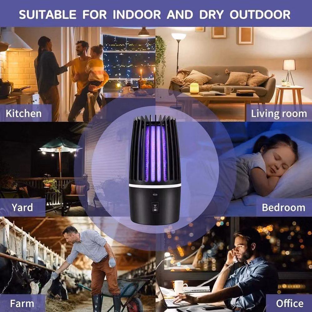 NESTLUNE USB Electric Bug Zapper LED Insect Catcher, Black, W: 100 cm, H: 100 cm – 5