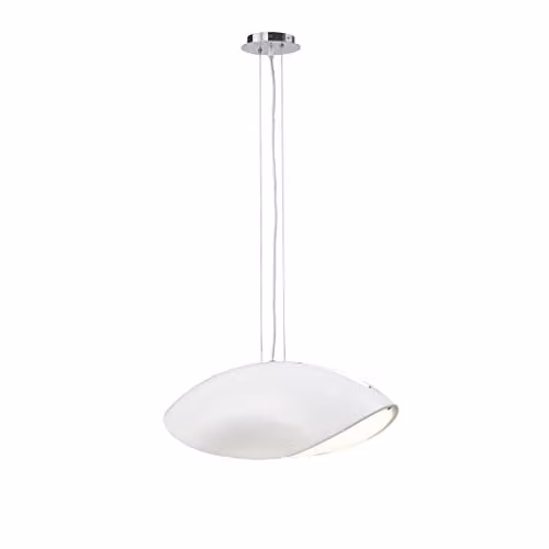 Netlighting Mantra Iluminación Pasion Rectangular 4 Light Pendant Lamp in White and Polished Chrome with E27 Bulbs