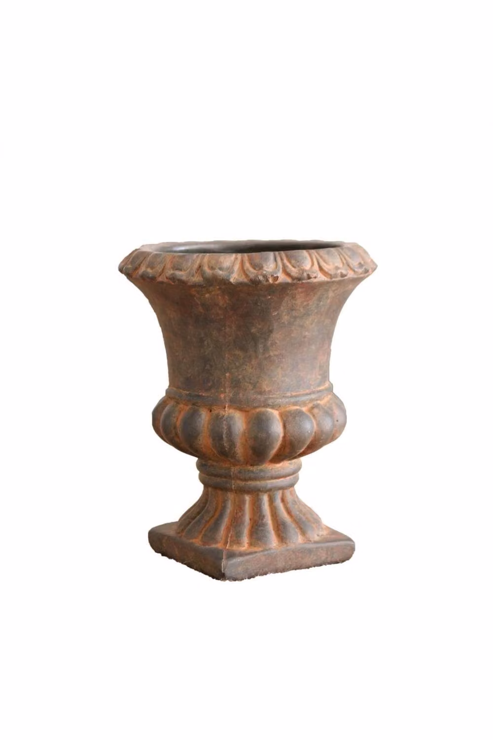 KDMD Rustic Orange Concrete Urn Flower Pot for Tabletop, Diameter: 19.5 cm – 2