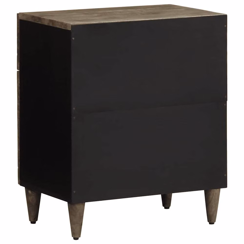 Berkfield Home Beautiful Bedside Cabinet in Light Grey Solid Mango Wood W/D/H: 50 x 33 x 60 cm – 4
