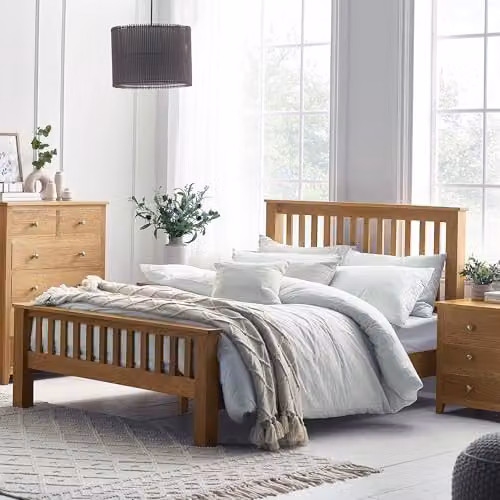 Julian Bowen Mallory Oak Wooden Bed Frame, W/D/H: 180 x 200 cm – 1