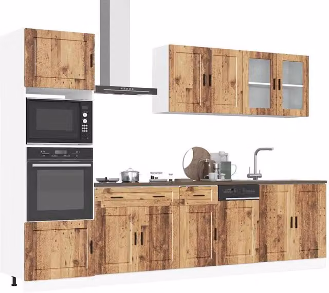 Berkfield Home Kalmar 7 Piece Kitchen Cabinet Set in Old Wood Brown