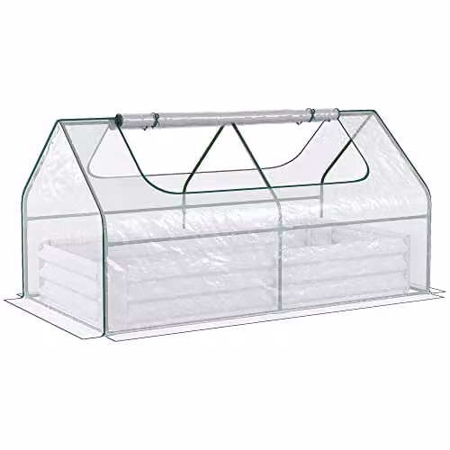 Outsunny Raised Garden Bed with Greenhouse and Transparent Window, W/D/H: 157.5 x 95 x 92 cm – 1