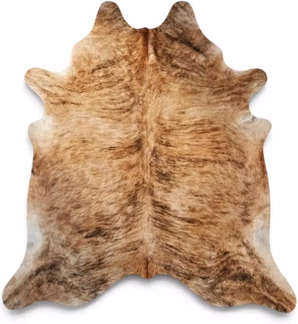 Infinity Leather Natural Cowhide Hairon Rug in Light Brindle Brown and White, W: 170 cm, D: 150 cm – 1