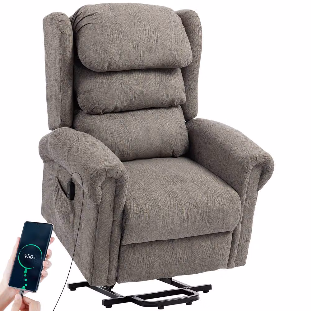 HOMCOM Electric Power Lift Recliner Chair for Seniors in Grey Fabric – 2