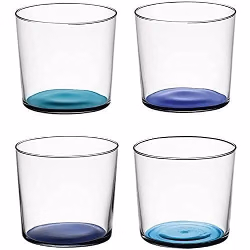 LSA International Coro Blue Hand Painted Glass Tumblers, Set of 4, 310ml
