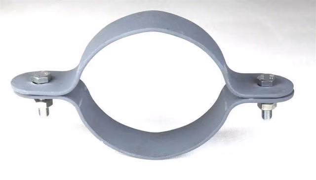 Hargreaves Mech 416 Cast Iron Soil Zinc Plated Split Band Clip, Grey, 50mm